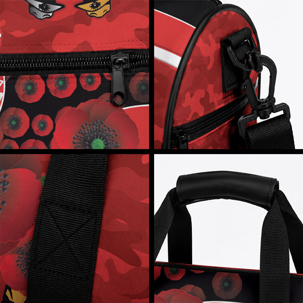 Sydney Swans ANZAC Personalised Duffle Bag Lest We Forget Poppy Camo