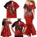 Sydney Swans ANZAC Personalised Family Matching Mermaid Dress and Hawaiian Shirt Lest We Forget Poppy Camo