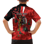 Sydney Swans ANZAC Personalised Family Matching Off Shoulder Short Dress and Hawaiian Shirt Lest We Forget Poppy Camo