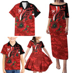 Sydney Swans ANZAC Personalised Family Matching Puletasi and Hawaiian Shirt Lest We Forget Poppy Camo