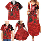 Sydney Swans ANZAC Personalised Family Matching Summer Maxi Dress and Hawaiian Shirt Lest We Forget Poppy Camo