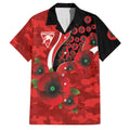 Sydney Swans ANZAC Personalised Family Matching Tank Maxi Dress and Hawaiian Shirt Lest We Forget Poppy Camo