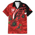 Sydney Swans ANZAC Personalised Hawaiian Shirt Lest We Forget Poppy Camo