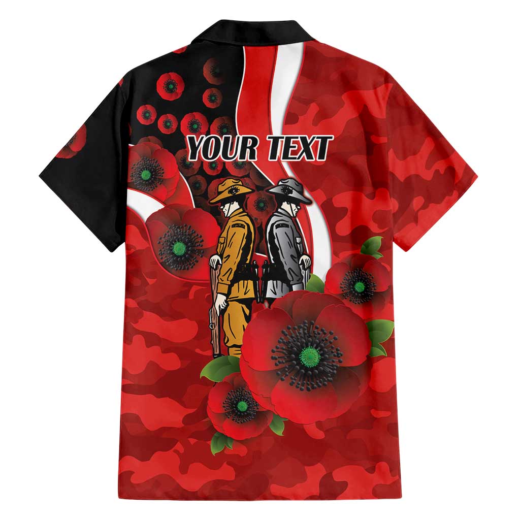 Sydney Swans ANZAC Personalised Hawaiian Shirt Lest We Forget Poppy Camo