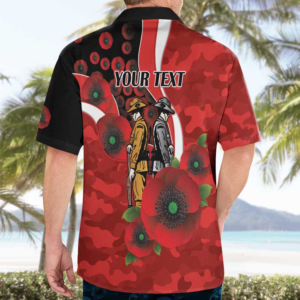 Sydney Swans ANZAC Personalised Hawaiian Shirt Lest We Forget Poppy Camo