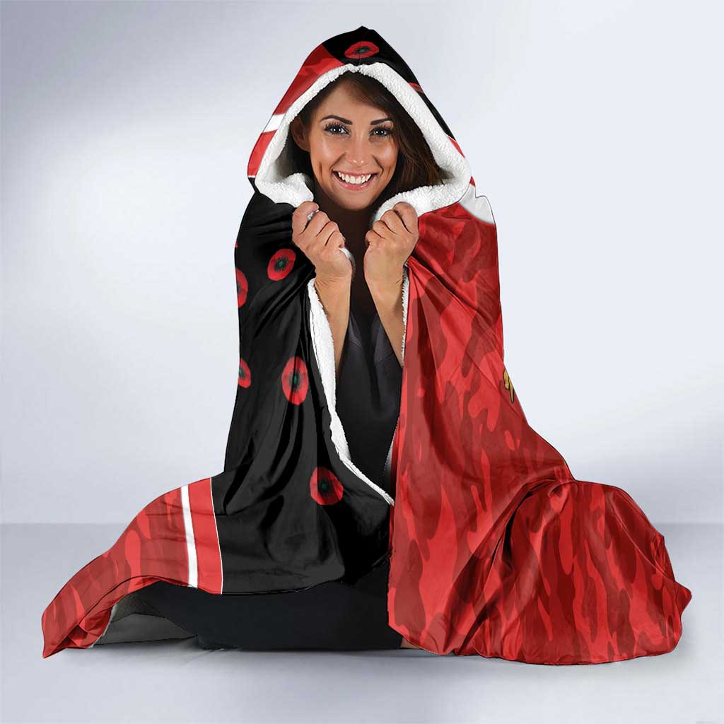 Sydney Swans ANZAC Personalised Hooded Blanket Lest We Forget Poppy Camo