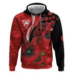 Sydney Swans ANZAC Personalised Hoodie Lest We Forget Poppy Camo