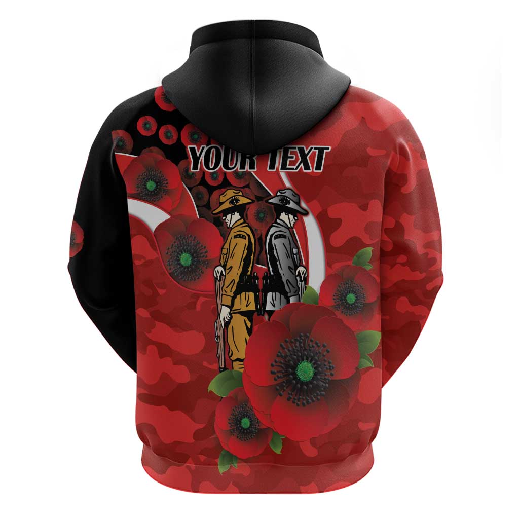 Sydney Swans ANZAC Personalised Hoodie Lest We Forget Poppy Camo
