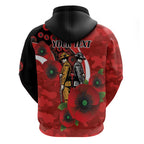 Sydney Swans ANZAC Personalised Hoodie Lest We Forget Poppy Camo