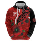 Sydney Swans ANZAC Personalised Hoodie Lest We Forget Poppy Camo