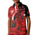 Sydney Swans ANZAC Personalised Kid Polo Shirt Lest We Forget Poppy Camo