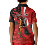 Sydney Swans ANZAC Personalised Kid Polo Shirt Lest We Forget Poppy Camo