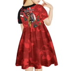Sydney Swans ANZAC Personalised Kid Short Sleeve Dress Lest We Forget Poppy Camo