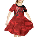 Sydney Swans ANZAC Personalised Kid Short Sleeve Dress Lest We Forget Poppy Camo