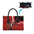 Sydney Swans ANZAC Personalised Leather Bag Lest We Forget Poppy Camo