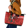 Sydney Swans ANZAC Personalised Leather Tote Bag Lest We Forget Poppy Camo