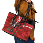 Sydney Swans ANZAC Personalised Leather Tote Bag Lest We Forget Poppy Camo