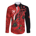 Sydney Swans ANZAC Personalised Long Sleeve Button Shirt Lest We Forget Poppy Camo