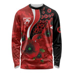 Sydney Swans ANZAC Personalised Long Sleeve Shirt Lest We Forget Poppy Camo