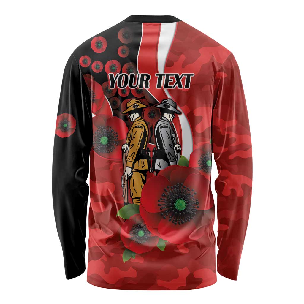 Sydney Swans ANZAC Personalised Long Sleeve Shirt Lest We Forget Poppy Camo