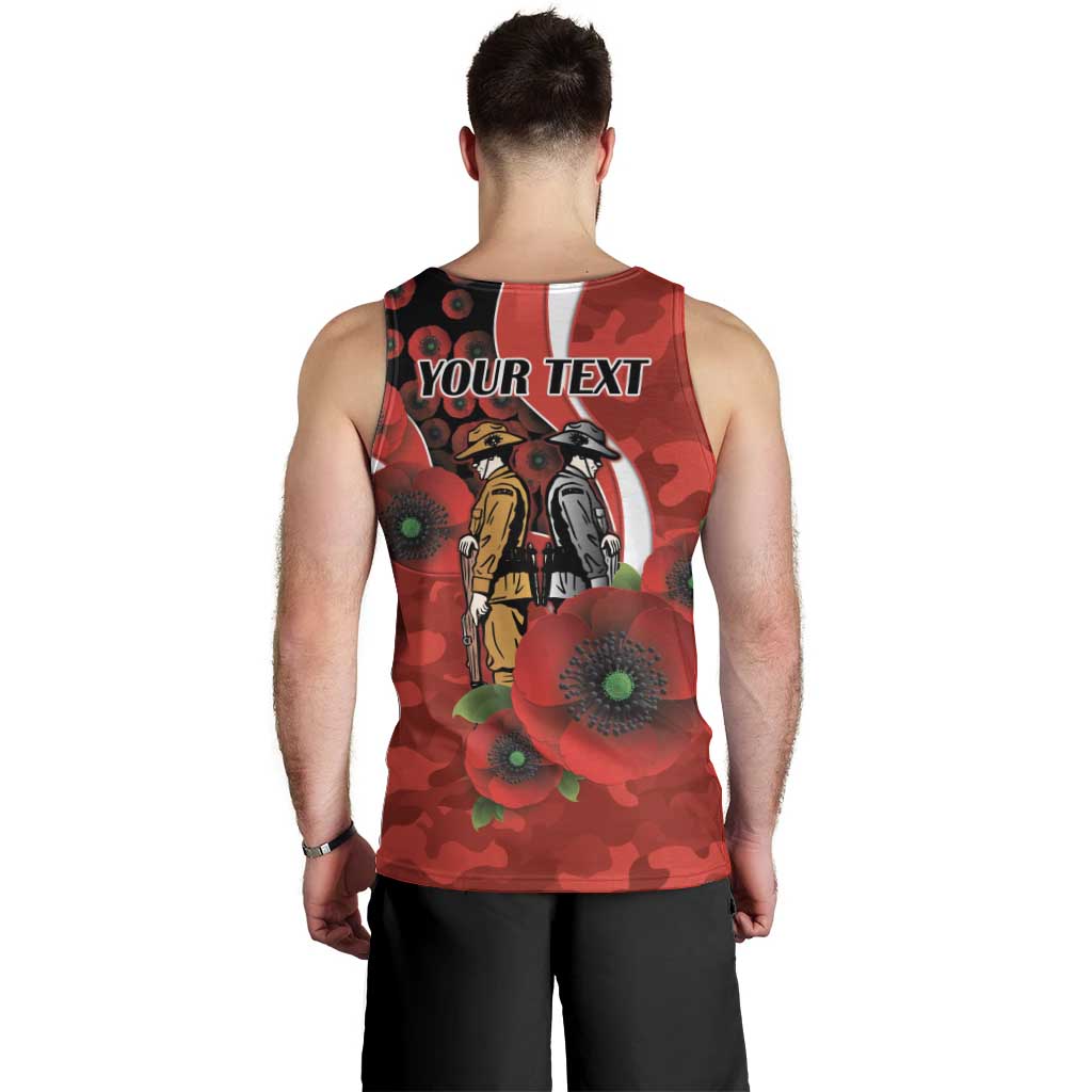 Sydney Swans ANZAC Personalised Men Tank Top Lest We Forget Poppy Camo