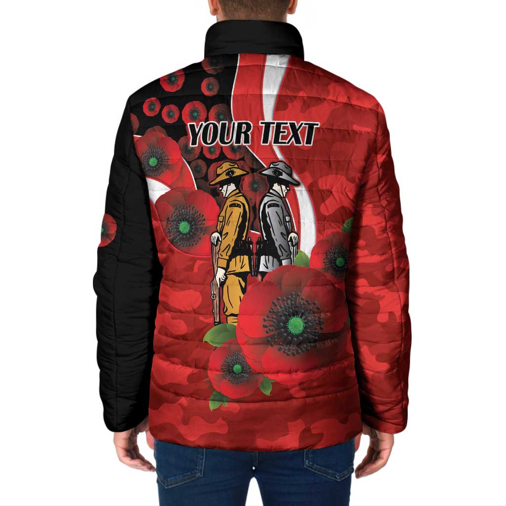 Sydney Swans ANZAC Personalised Padded Jacket Lest We Forget Poppy Camo