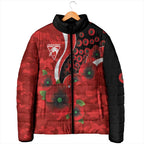 Sydney Swans ANZAC Personalised Padded Jacket Lest We Forget Poppy Camo