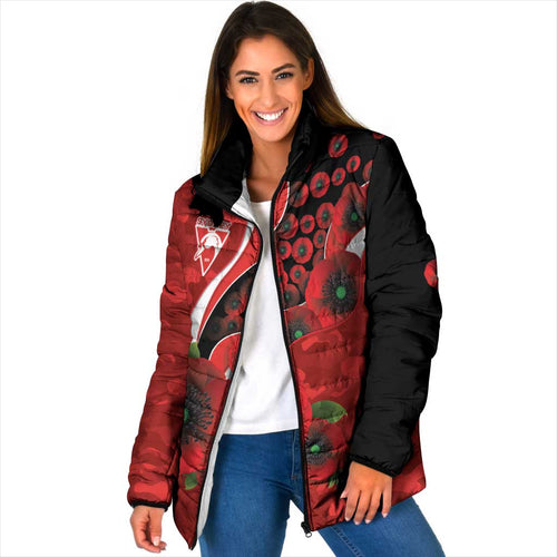 Sydney Swans ANZAC Personalised Padded Jacket Lest We Forget Poppy Camo