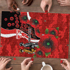 Sydney Swans ANZAC Personalised Puzzle Lest We Forget Poppy Camo