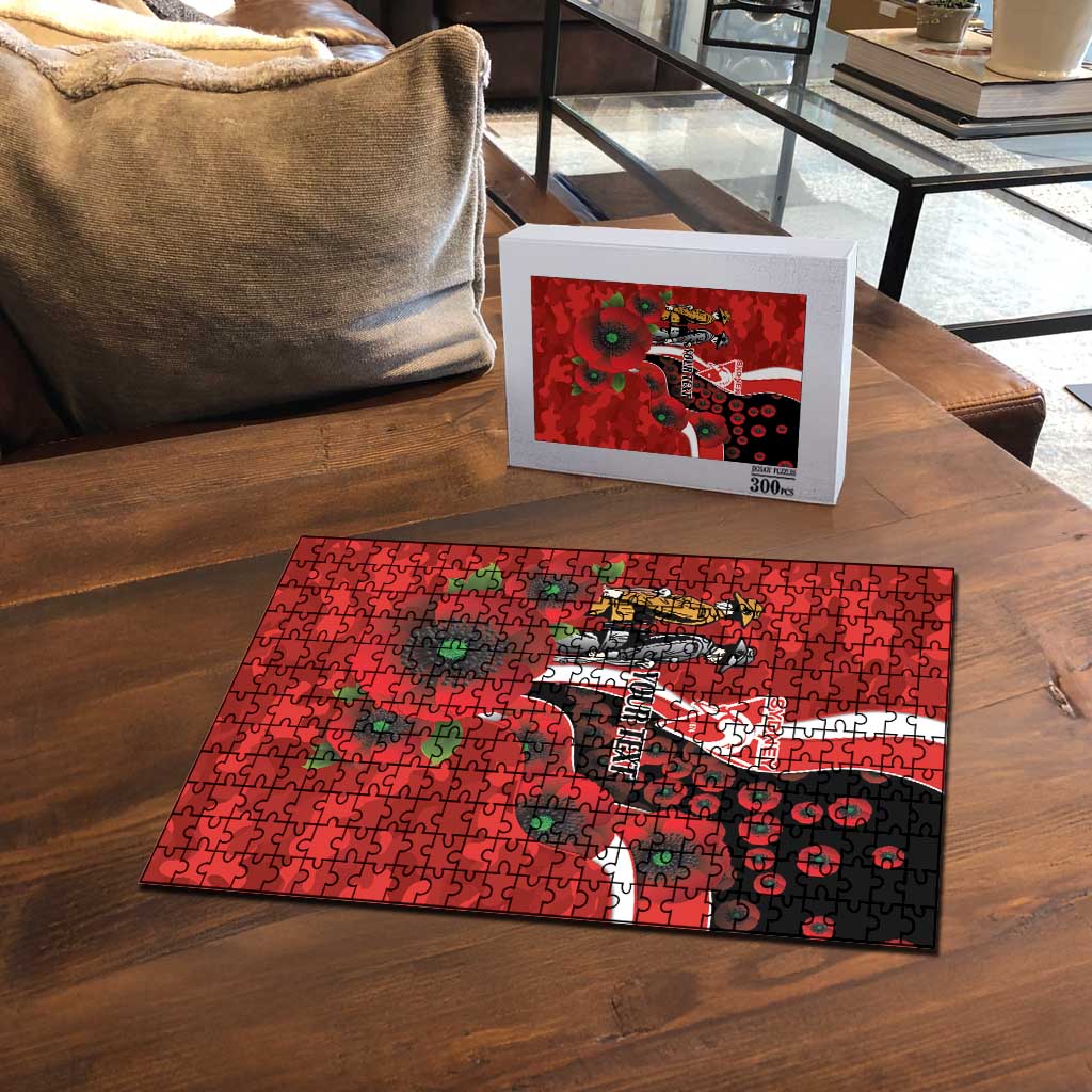 Sydney Swans ANZAC Personalised Puzzle Lest We Forget Poppy Camo