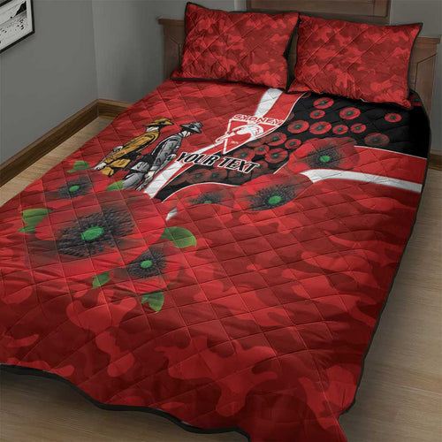 Sydney Swans ANZAC Personalised Quilt Bed Set Lest We Forget Poppy Camo