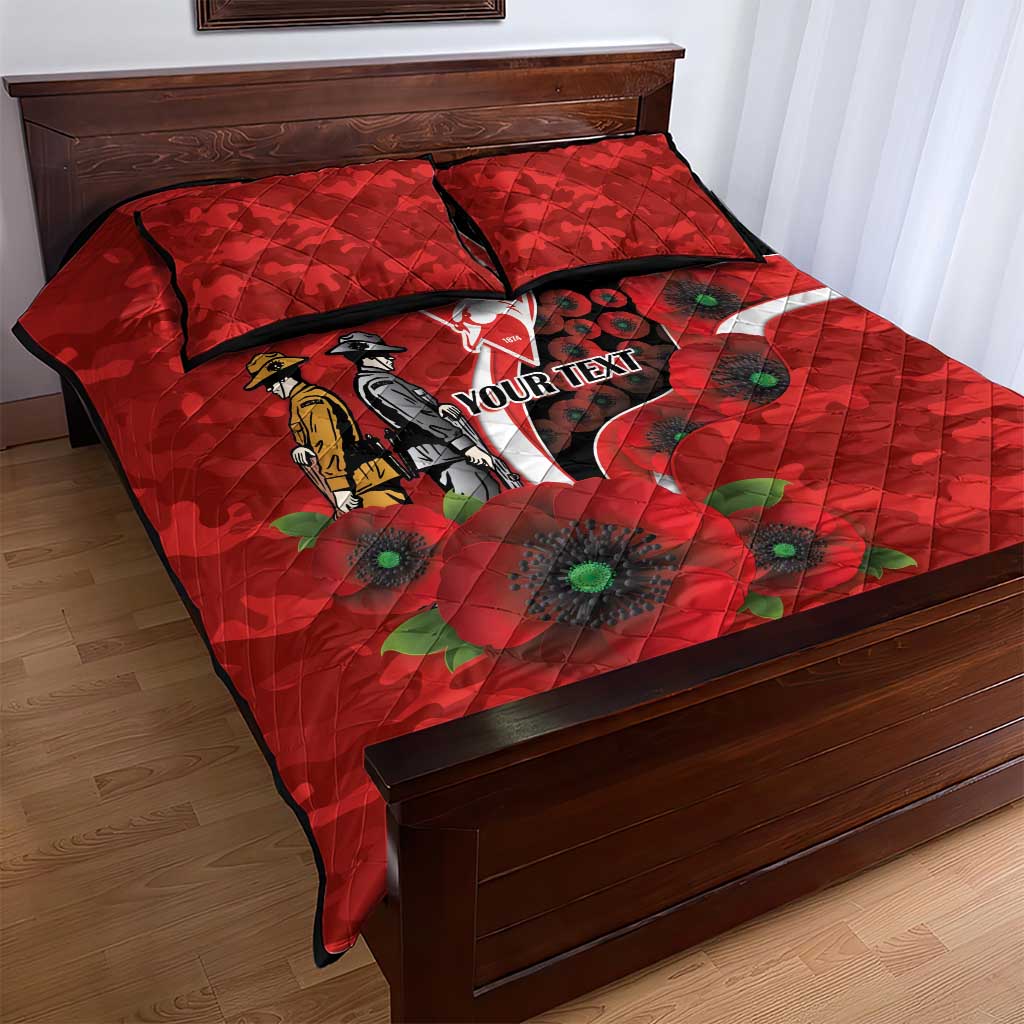 Sydney Swans ANZAC Personalised Quilt Bed Set Lest We Forget Poppy Camo