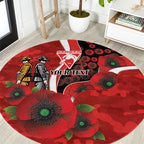 Sydney Swans ANZAC Personalised Round Carpet Lest We Forget Poppy Camo