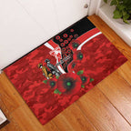 Sydney Swans ANZAC Personalised Rubber Doormat Lest We Forget Poppy Camo