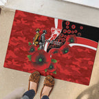 Sydney Swans ANZAC Personalised Rubber Doormat Lest We Forget Poppy Camo