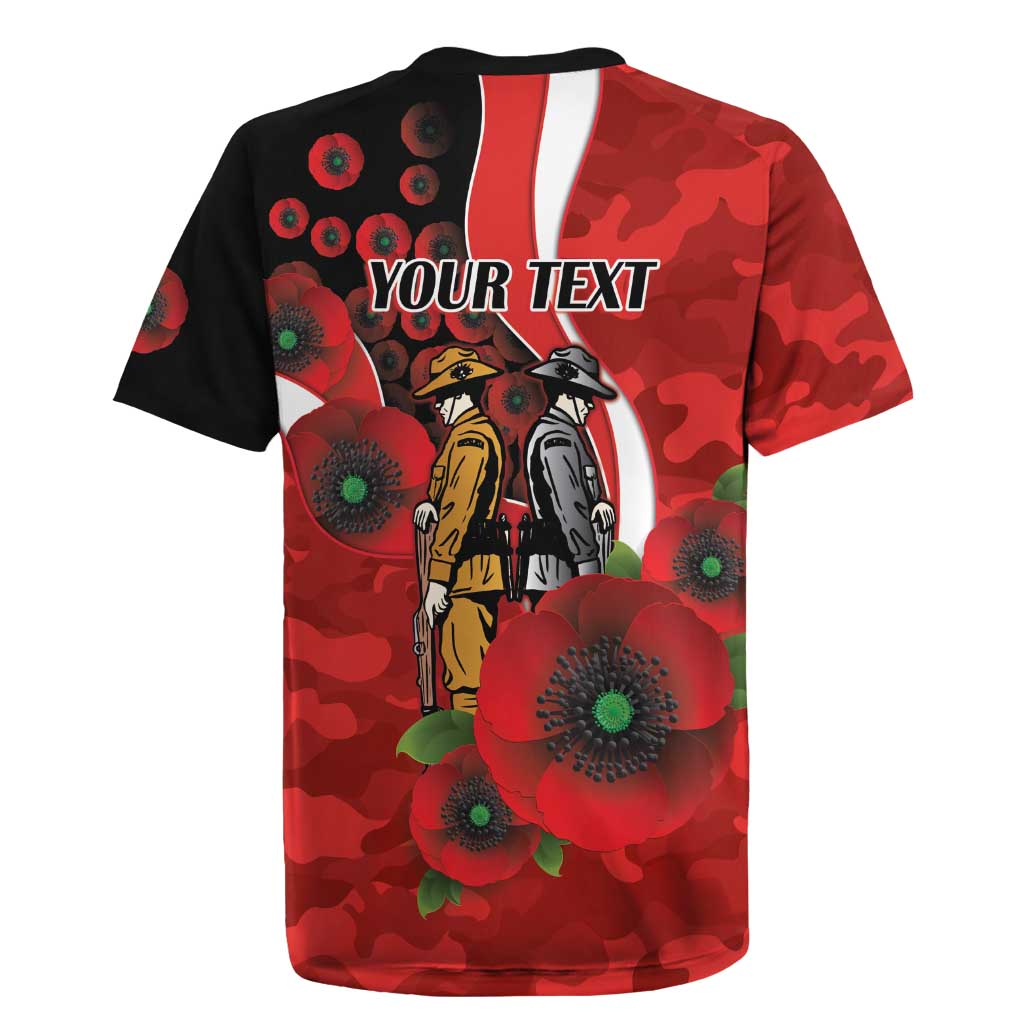Sydney Swans ANZAC Personalised Rugby Jersey Lest We Forget Poppy Camo