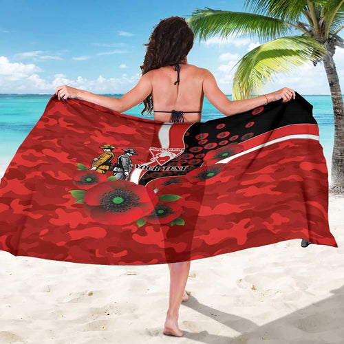 Sydney Swans ANZAC Personalised Sarong Lest We Forget Poppy Camo