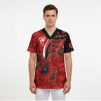 Sydney Swans ANZAC Personalised Scrub Top Lest We Forget Poppy Camo