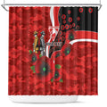 Sydney Swans ANZAC Personalised Shower Curtain Lest We Forget Poppy Camo
