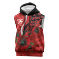 Sydney Swans ANZAC Personalised Sleeveless Hoodie Lest We Forget Poppy Camo