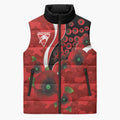 Sydney Swans ANZAC Personalised Sleeveless Puffer Jacket Lest We Forget Poppy Camo