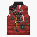 Sydney Swans ANZAC Personalised Sleeveless Puffer Jacket Lest We Forget Poppy Camo