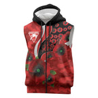 Sydney Swans ANZAC Personalised Sleeveless Zip Hoodie Lest We Forget Poppy Camo