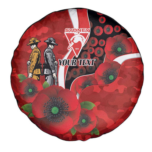 Sydney Swans ANZAC Personalised Spare Tire Cover Lest We Forget Poppy Camo