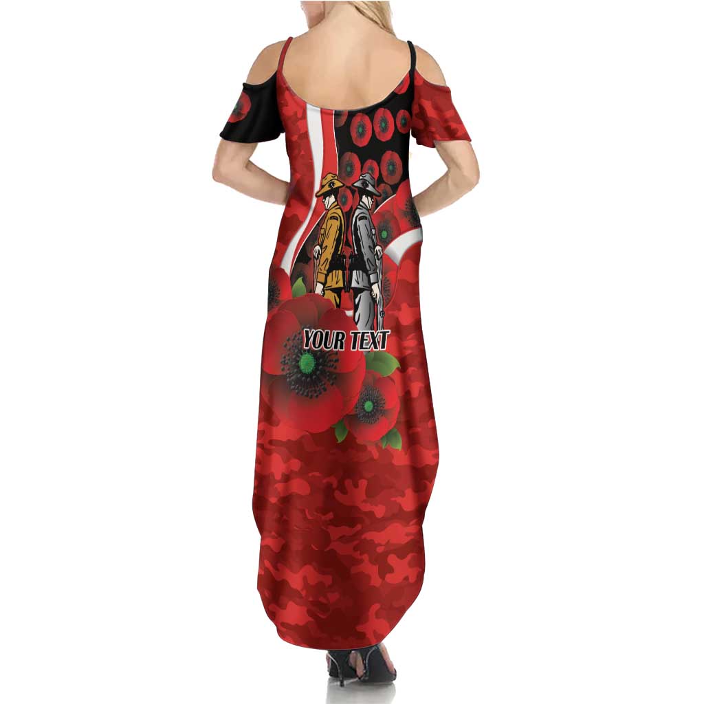 Sydney Swans ANZAC Personalised Summer Maxi Dress Lest We Forget Poppy Camo
