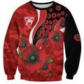 Sydney Swans ANZAC Personalised Sweatshirt Lest We Forget Poppy Camo