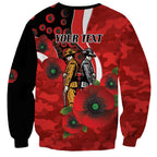 Sydney Swans ANZAC Personalised Sweatshirt Lest We Forget Poppy Camo