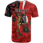Sydney Swans ANZAC Personalised T Shirt Lest We Forget Poppy Camo
