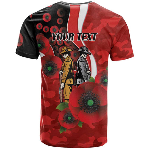 Sydney Swans ANZAC Personalised T Shirt Lest We Forget Poppy Camo