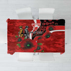 Sydney Swans ANZAC Personalised Tablecloth Lest We Forget Poppy Camo